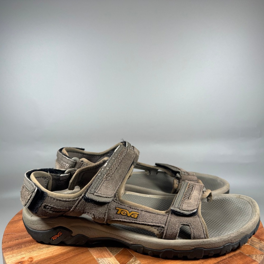 Teva Terra Fi 4 Mens 10 Sport Sandals Taupe Brown Suede Strappy 1002436